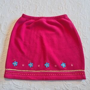 Hanna Andersson girls size 160 or 14/16 fleece embroidered trim skirt VGUC